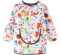 REEKNOKOL Tablier enfant, 2-6 ans, tablier imperméable pour enfants, tablier de peinture avec poche pour peindre, cuisiner, manger, faire des activités artistiques et manuelles (Style 3)