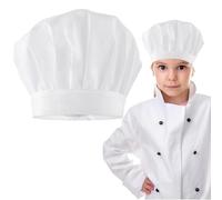 REEKNOKOL Toque de Chef pour Enfants, toques de Chef réglables pour Filles et garçons, Toque de Chef Blanche, Toque de Chef de Cuisine pour Enfants, pour Cuisine, pâtisserie, fête, école, Maison
