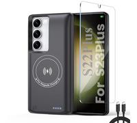 Réel 10000mAh Coque Batterie pour Samsung Galaxy S23 Plus/S24 Plus, Magnétique Compatible Chargement sans Fil Coque de Protection pour Chargeur de Batterie de Secours étendue Power Bank