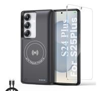 Réel 10000mAh Coque Batterie pour Samsung Galaxy S25 Plus/S24 Plus Étui Batterie -Housse de Charge Sans Fil Intelligente, Portable Coques d'alimentation,battery Externe Chargeur Rechargeable Power