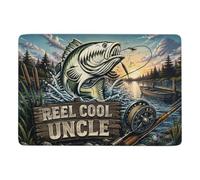 Reel Cool Uncle Tapis 150 X 100 Cm, Doux Et Imprimé Pour Nouvelle Maison | Tapis de chambre antidérapant comme cadeau de crémaillère, avec surface douce; pour chambre d'amis et coin lecture