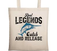 Reel Legends Catch and Release Swordfish Sac fourre-tout en coton écologique naturel Beige