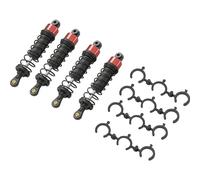 Reely 1:10 Amortisseur à pression d'huile en aluminium rouge (métallisé) avec ressorts noir 80 mm 4 pc(s)
