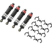 Reely 1:10 Amortisseur à pression dhuile en aluminium rouge (métallisé) avec ressorts noir 80 mm 4 pc(s)