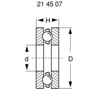 Reely Butée à billes axiale acier chrome Ø intérieur: 6 mm Ø extérieur: 13 mm Régime (max.): 10000 tr/min