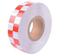 Reemky Bande de sécurité réfléchissante 2"x 33ft blanc rouge nuit AVERTISSEMENT ATTENTION adhésif netteté Checker marquage Sticker autocollant 6 couleurs en option (5CM x 10M)