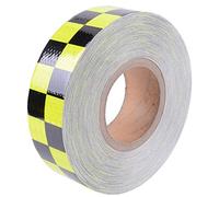 Reemky Réfléchissant Ruban de Sécurité Jaune noir nuit Avertissement attention Adhésif Netteté Checker Marquage Sticker Autocollant Roll film Camion RV Remorque Bateau ATV (5CM x 3M)
