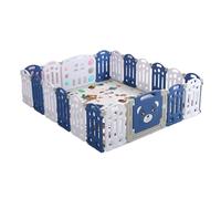 Reenborn Parc Bebe Modulable, Grand Parc Bebe avec Tapis, Parc Bebe Pliable pour Nourrissons Intérieur Extérieur, Centre d'activités pour Enfants Aire de Jeux avec Éponge Anti-collision (18+2)