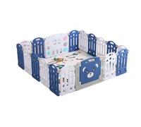 Reenborn Parc Bebe Modulable, Grand Parc Bebe avec Tapis, Parc Bebe Pliable pour Nourrissons Intérieur Extérieur, Centre d'activités pour Enfants Aire de Jeux avec Éponge Anti-collision (16+2)