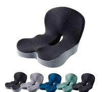 Reenly Back and Seat Cushion, Reenly Car Seat Cushion, Ergonomic Memory Foam Comfortable Non-Slip Lumbar Support, Suitable for Car and Office (Black Gray)