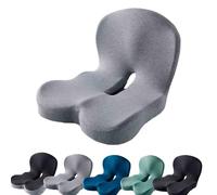 Reenly Back and Seat Cushion, Reenly Car Seat Cushion, Ergonomic Memory Foam Comfortable Non-Slip Lumbar Support, Suitable for Car and Office (Gray)