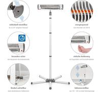 reer EasyHeat Flex Chauffage radiant pour table à langer, chauffage infrarouge, 1,85 m, intérieur, couloir, gris, blanc, métal, plastique