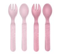 Reer Growing Set de Couverts pour Enfants 4 Pièces 2 Cuillères/2 Fourchettes Rose Vaisselle Durable sans Mélamine 1 Unité 22104