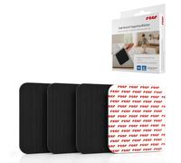 reer Lot de 4 autocollants antidérapants pour tapis | 4 pièces de 10 × 10 cm, adhérence sous vide au sol, montage adhésif sur tapis, pour parquet, stratifié et carrelage, noir