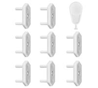 reer Lot de 8 cache-prises suisses - Sécurité enfant - Amovible uniquement avec clé - Utilisation universelle et réutilisable - Blanc