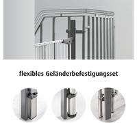 reer StairFlex Geländerbefestigungsset, Geländerbefestigung, Zubehör, Montage von Treppengittern, Anthrazit, 46906