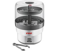 reer Vaporisator VapoMax, Desinfektionsgerät, Dampfsterilisator, Sterilisator, für 6 Babyflaschen, 36010