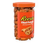 Reese's Bretzels farcis, pépites de bretzel au beurre d'arachide, croustillants, prêts à manger, collation sucrée et salée, pot de 530 ml