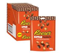 Reese's Dipped Peanuts-Cacahuètes enrobées de beurre de cacahuètes et de confiserie de chocolat sachet de 90gr- Carton de 10