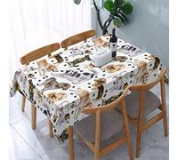 ReesEt Nappe rectangulaire, Motif Chien Mignon, décoration de Table Anti-poussière, Infroissable - 137 x 183 cm