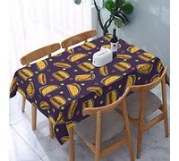 ReesEt Nappe rectangulaire, Motif Taco Hamburger Hot Dog, décoration de Table Anti-poussière et Infroissable - 137 x 183 cm