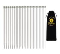 Reessy - Ensemble de 26 aiguilles à tricoter, aiguilles à pointe unique en acier inoxydable de 2 mm à 10 mm, longueur de 25 cm, aiguilles à tricoter droites avec étui de rangement souple pour