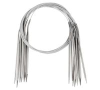 Reessy Lot de 9 aiguilles à tricoter circulaires de 2 à 6 mm, 100 cm de long en acier inoxydable avec câble flexible pour pull, châle, couverture, écharpe ou grand projet