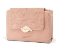 REETEE Portefeuille Femme en Cuir PU Porte Monnaie Femme Petit Format Porte Feuilles pour Femme avec 10 Porte Carte, Porte-Feuille Femmes Zippé Pochette à Monnaie (X-Rose)