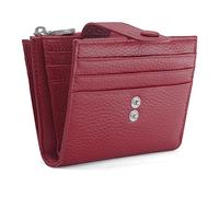 REETEE Portefeuille Femme Petit Format Cuir Véritable Porte Carte de Credit RFID Blocage Porte Monnaie Femmes,Porte Feuilles pour Femme avec 13 emplacements et Petit Zippé Portefeuille (Vin Rouge)