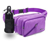 REETEE Sac Banane Homme Femme Sac Sacoche Banane avec Porte Bouteille, Ceinture réglable Sacoche Banane Ville pour Balade Escalade Voyage Randonnée Sport Fanny Pack Waist Pack (Violet)