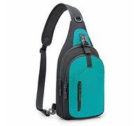 REETEE Sacoche Homme Bandouliere, Sac de Poitrine Sacoche Bandoulière avec Multi-Compartiments Léger Casual Sling Bag pour Homme et Femme pour Randonnée Cyclisme Voyage Camping (lac bleu)