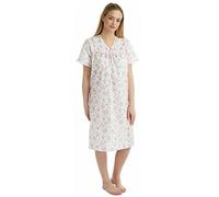 REEVE Chemise de nuit pour femme, motif floral, incontinence, dos ouvert, nuisette d'hôpital pour problèmes de continence, robe de maternité en polycoton pour femme, taille 36-48, rose, 48-50