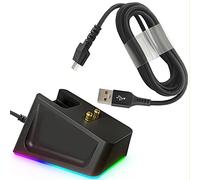 REEYEAR Station de Charge Avec Câble de Charge USB de 1,5 m Pour Razer Naga Pro/DeathAdder/Basilisk/Viper Ultimate Gaming Mouse, Station d'accueil Magnétique Avec Indicateur d'état de Charge