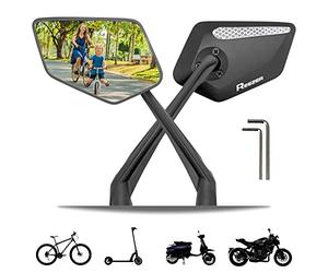 REEZER RS1 - Retroviseur velo et trottinette electrique - Pour guidon 22 à 25,4 mm - Réfléchissant - Réglable 360° PAIRE