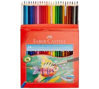 Etui de 24 crayons de couleur aquarellable + pinceau Faber-Castell
