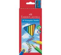 Faber-castell buntstifte jumbo dreikant, 10er kartonetui dreieckig, umweltfreundlicher wasserlack, lnge: 175 mm, bruchgeschtzte G