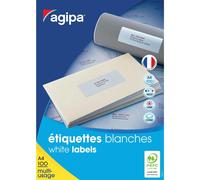 Apli Agipa - Boite Étiquettes Adhésives Blanches Multi-Usages - Certifié FSC - Anti-bourrage - 105 x 70 mm - 800 Étiquettes 119003