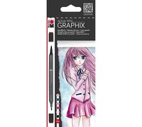 [Ref:14500101] MARABU Etui de 6 Feutres aquarellables "GRAPHIX" MA KE MANGA