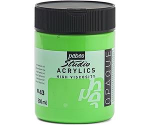 [Ref:171043] PÉBÉO Pot 500ml Peinture Studio Acrylics Haute Viscosité Vert