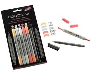 [Ref:22075555] COPIC kit de marqueurs Hobbymarker ciao 5+1 Couleurs pastel