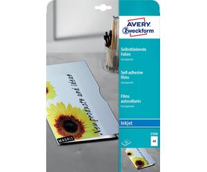 [Ref:2501] AVERY ZWECKFORM film pour imprimante Inkjet, A4, transparent, 50F