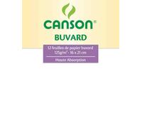 Papier buvard - CANSON - 160 x 210 mm - 125 g/m2 - Blanc - 12 feuilles