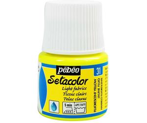 [Ref:329-031] PÉBÉO Flacon 45ml Peinture Setacolor pour tissus clairs JAUNE
