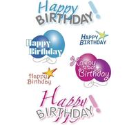 [Ref:3408-5] HERMA Lot de 5 Stickers DECOR "Happy Birthday" 6 x 3 feuilles