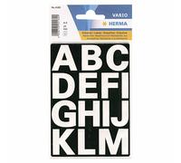 HERMA Lot de 30 lettres autocollantes blanches - Taille de la police : 25 mm - Imperméables - Résistantes aux intempéries - Lettres de l'alphabet de A à Z - En film plastique à coller - Transparent