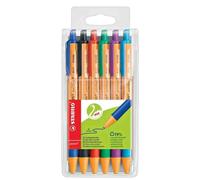STABILO pointball Noir, Bleu, Vert, Rouge, Turquoise, Violet Stylo à bille rétractable avec clip 6 pièce(s)