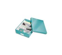 Leitz Boîte de rangement Click & Store, Format moyen avec organiseurs (28,1 x 10 x 37cm), Pour ranger et organiser tous les accessoires, Montage bouton pression, Carton recyclé à 85%, Menthe, 60580051