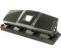 MAPED OFFICE - Perforateur 4 Trous Advanced en Métal - Perforatrice A4 pour 25 à 30 Feuilles - Avec Système de Calage Optimisé, Réserve à Confettis et Patins Anti-Dérapants