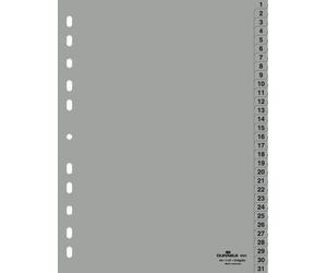 [Ref:6523-10] DURABLE Jeu intercalaire Numérique A4 31 Chiffres Polypro Gris