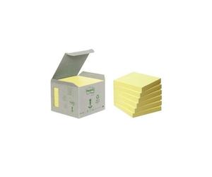 [Ref:654-1B] POST-IT Lot de 6 Notes adhésives Recycling 76 x 76 mm Jaune